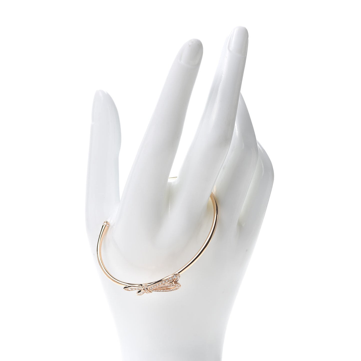18K Rose Gold Diamond Bow Cuff Bracelet