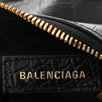 Balenciaga Extra Supple Calfskin Crocodile Embossed Le Cagole Shoulder Bag XS Black 8 of 11