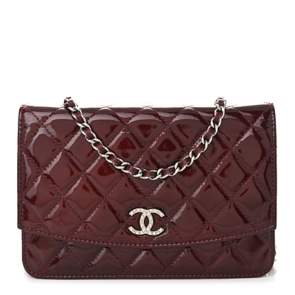 Chanel Patent Quilted Brilliant Wallet On Chain WOC Red 1 of 25