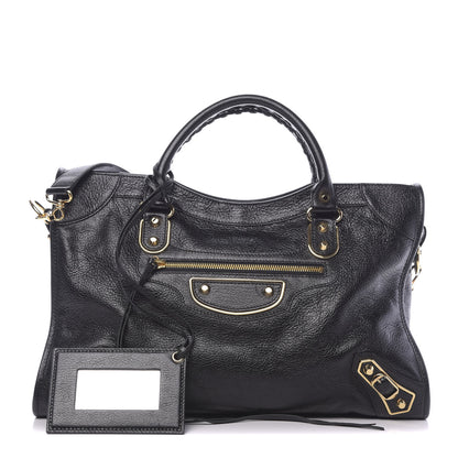 Balenciaga Chevre Gold Metallic Edge Hardware City Black 1 of 11