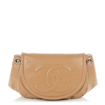 Chanel Caviar Large Half Moon Flap Dark Beige 1 of 7
