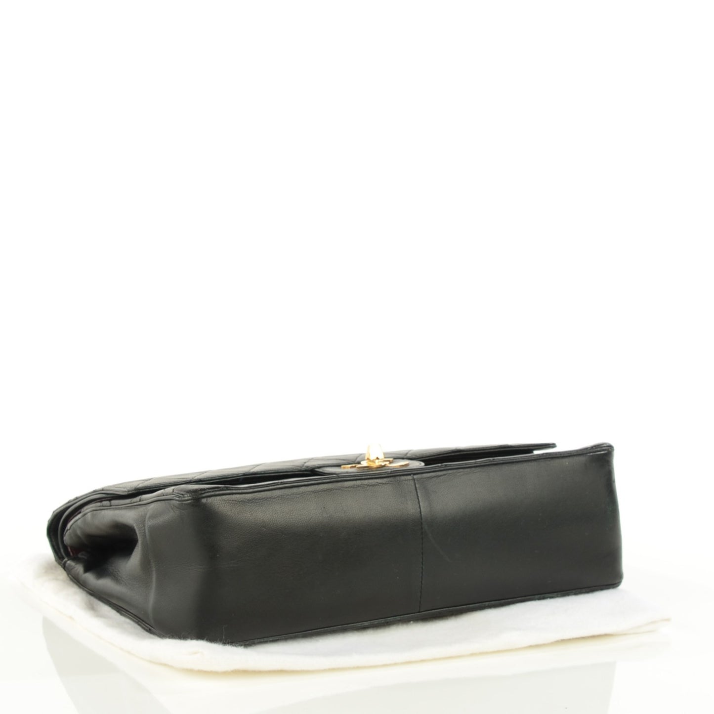 Lambskin Quilted Medium Double Flap Bijoux Chain Black