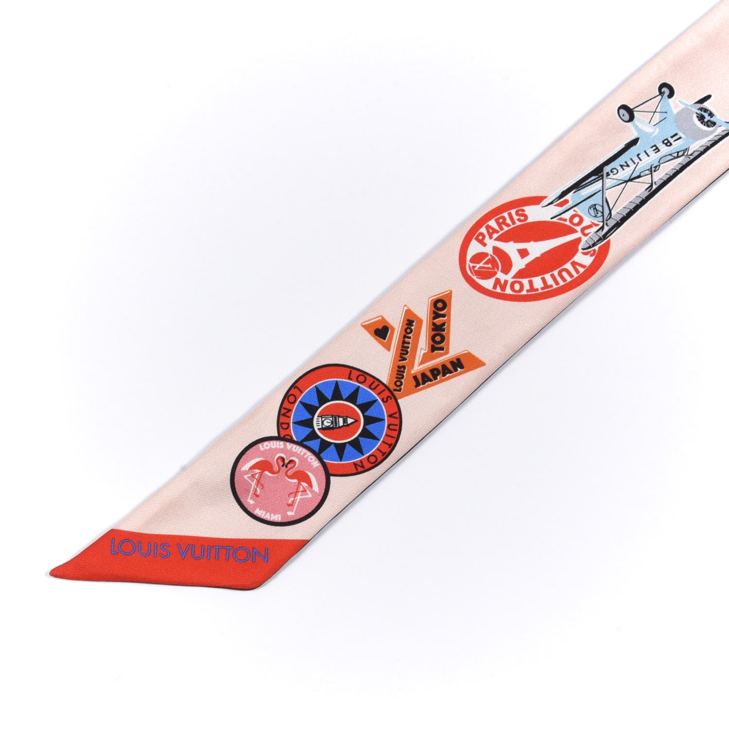 Louis Vuitton Silk Monogram World Tour Stickers BB Bandeau Nude 2 of 3