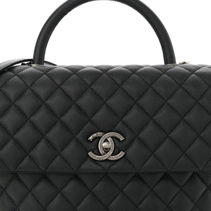Chanel Caviar Quilted Large Coco Handle Flap  Black 8 of 12