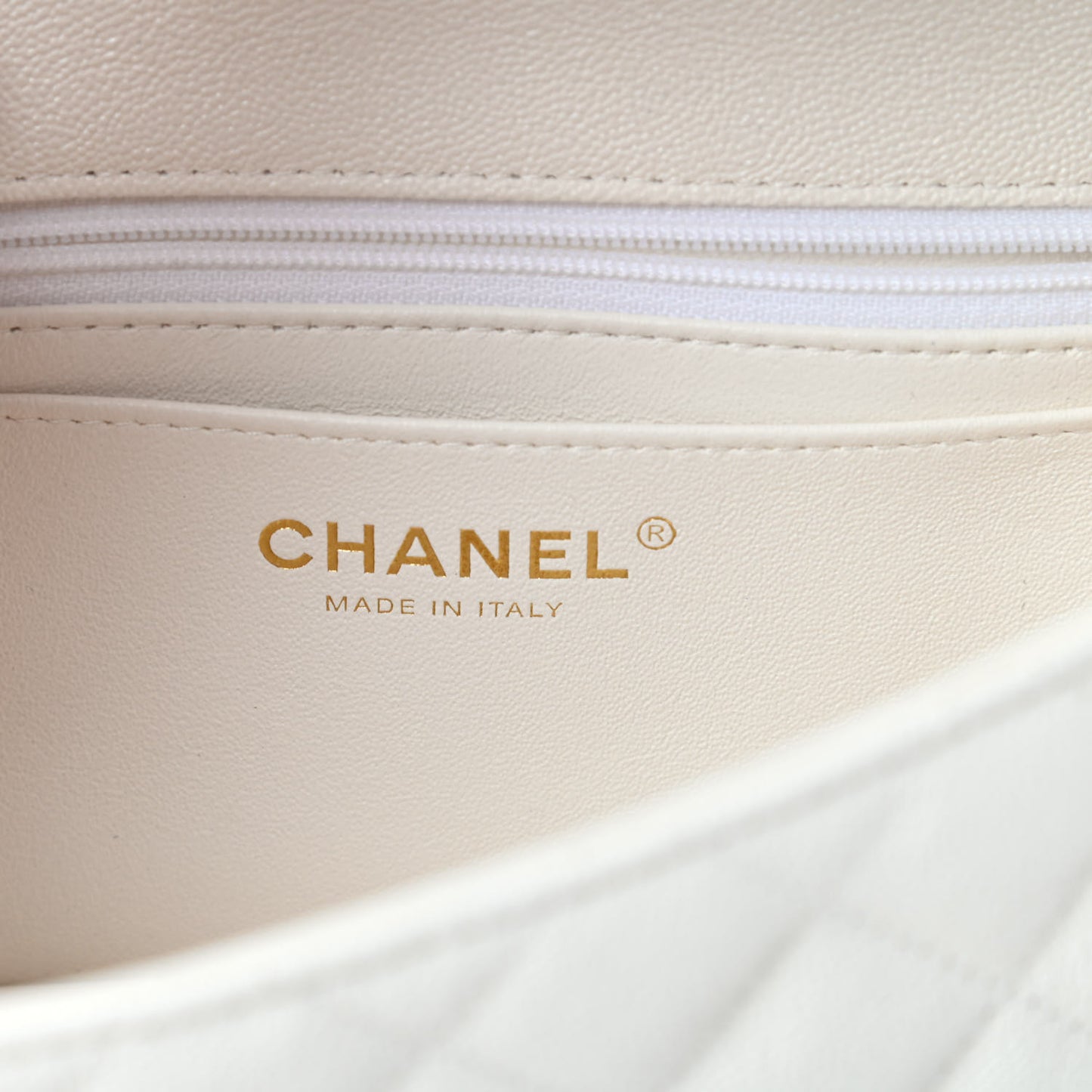 Caviar Quilted Mini Top Handle Rectangular Flap White