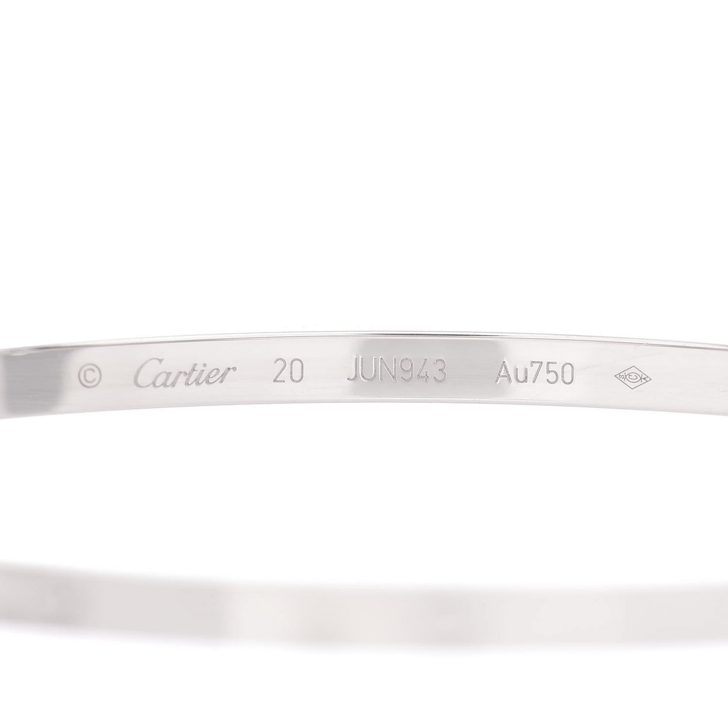 18K White Gold Small LOVE Bracelet 20