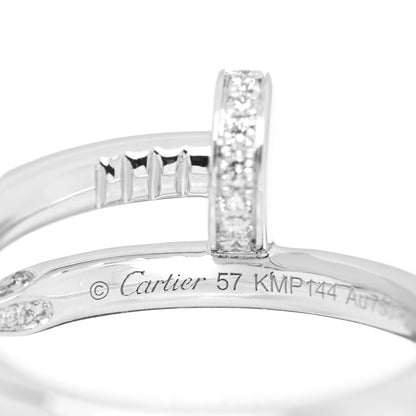 Cartier 18K White Gold Diamond Juste Un Clou Ring 57 8 4 of 5