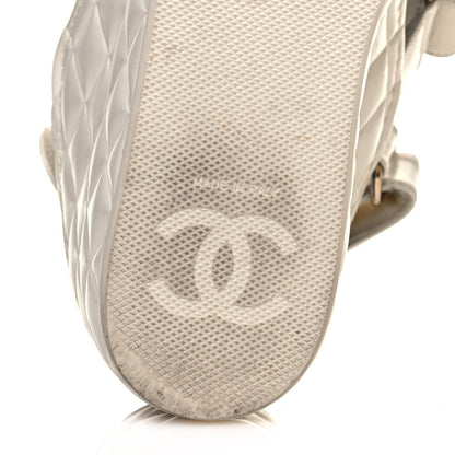Chanel Shiny Calfskin Logo Platform Sandals 36 Ivory 6 of 11