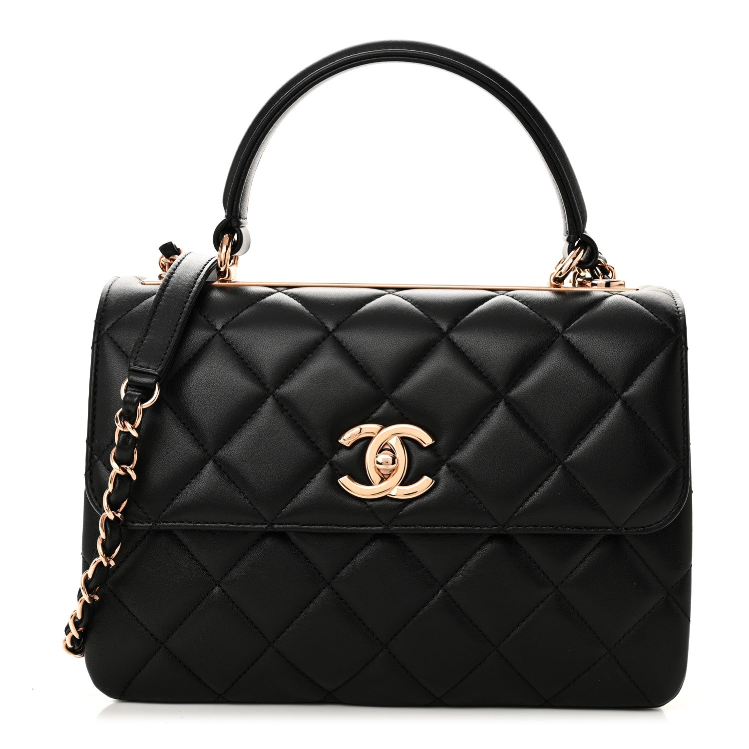 Chanel Lambskin Quilted Small Trendy CC Dual Handle Flap Bag Black 1 of 11