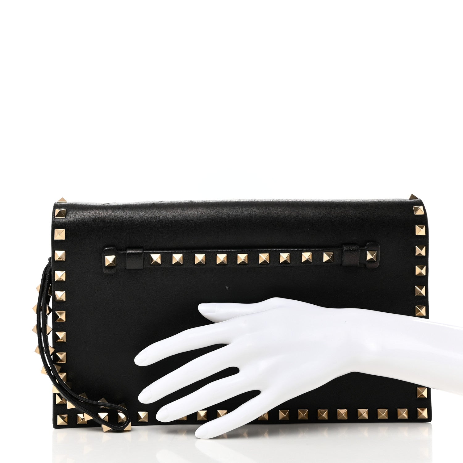 Valentino Garavani Nappa Rockstud Wristlet Clutch Black 2 of 10
