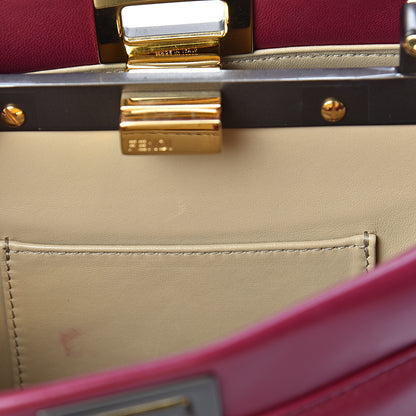Fendi Nappa Mini Peekaboo Iconic Satchel Black Cherry Brown 13 of 13