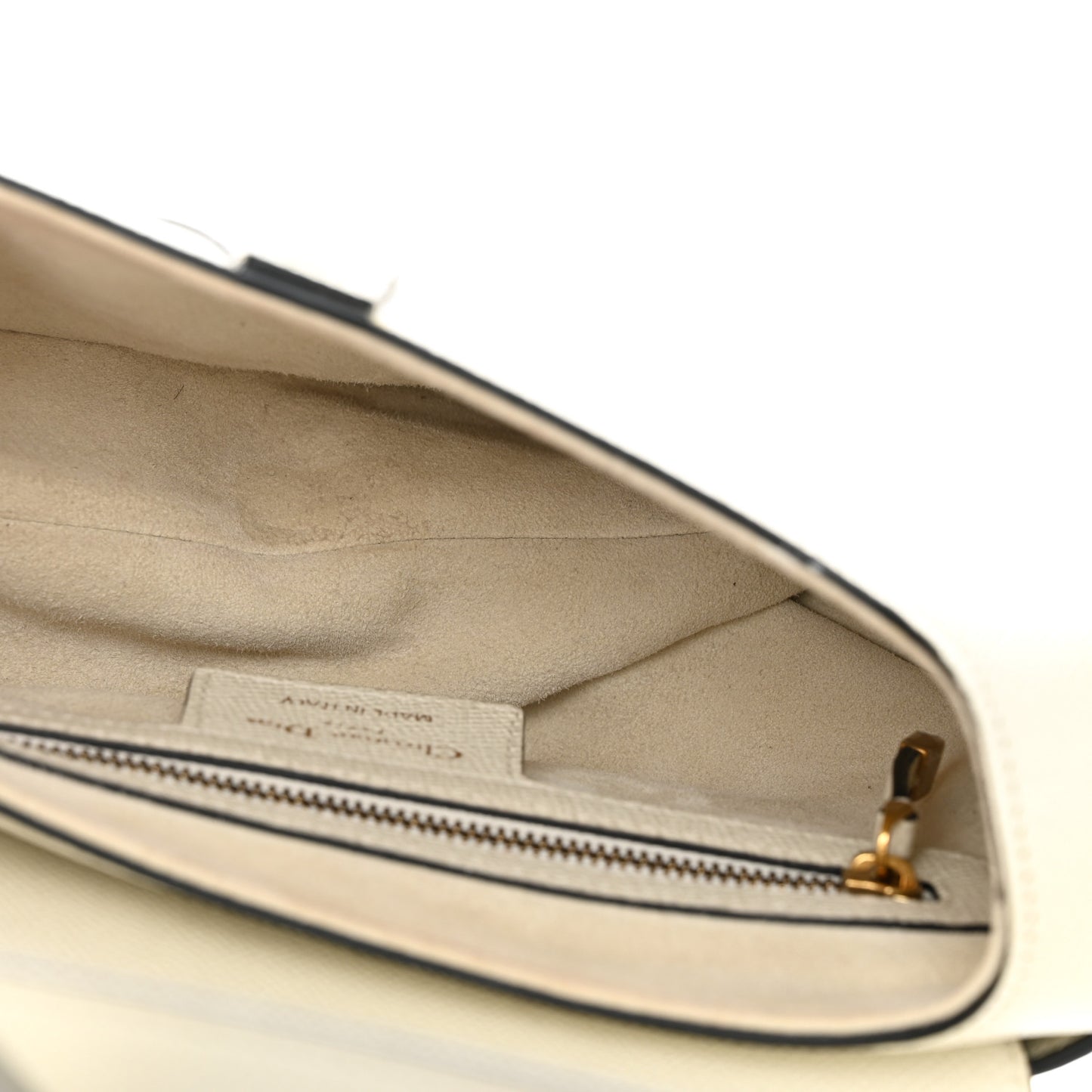 Grained Calfskin Saddle Bag White