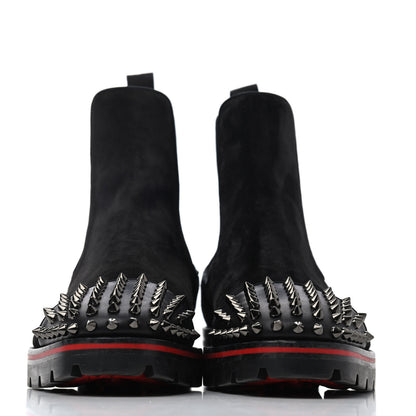 Christian Louboutin Suede Mens Melon Spikes Flat Chelsea Boots 41 Black 2 of 4