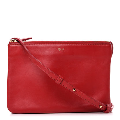 Celine Lambskin Small Trio Crossbody Bag Red 1 of 10