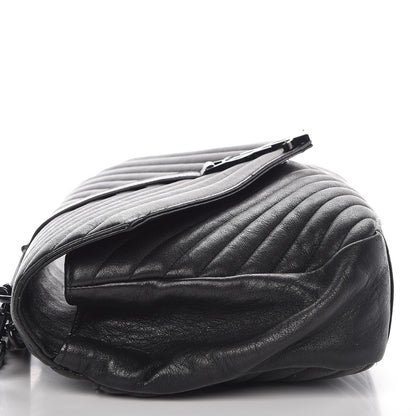 Saint Laurent Sheepskin Matelasse Chevron Monogram Large College Satchel Black 10 of 10