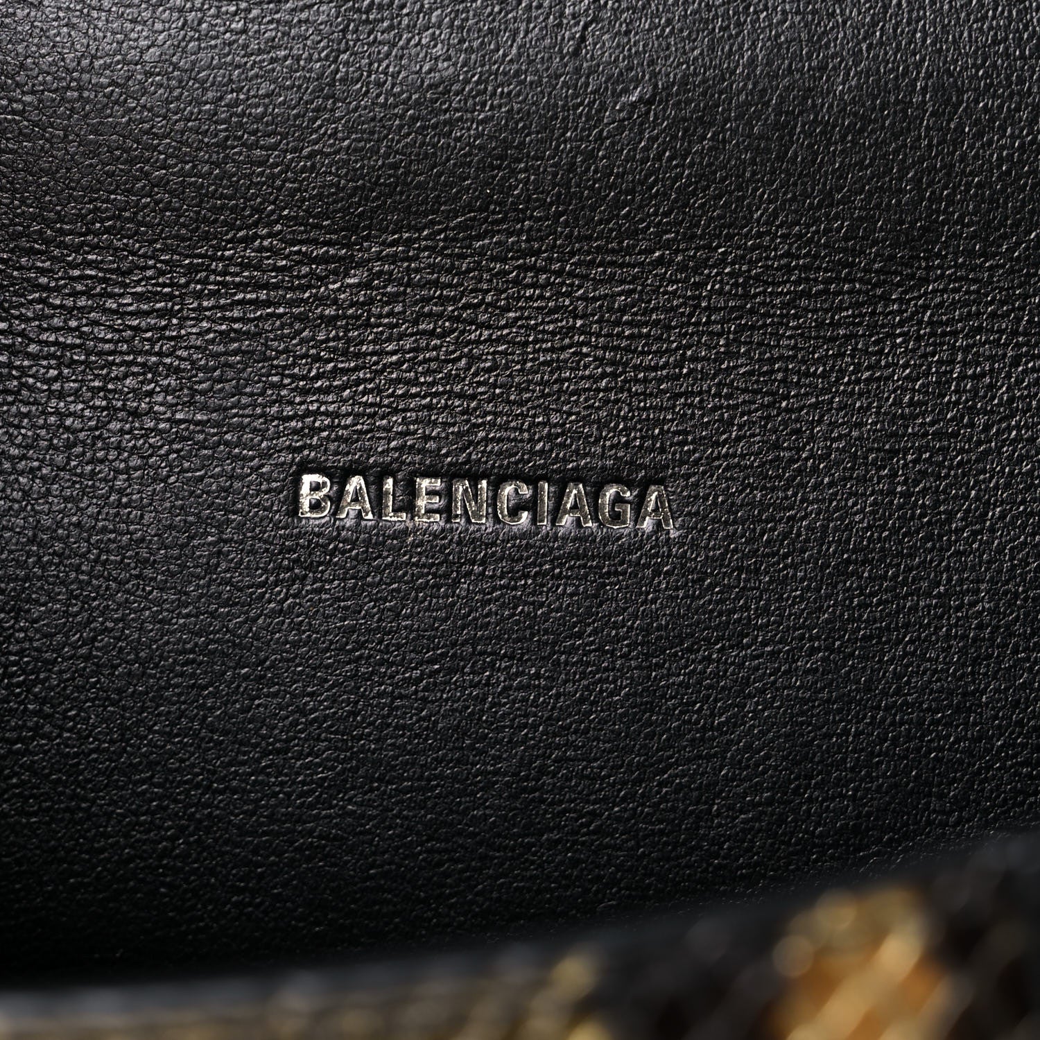 Balenciaga Shiny Calfskin Snakeskin Embossed Hourglass Top Handle Bag XS Gold Black 6 of 12