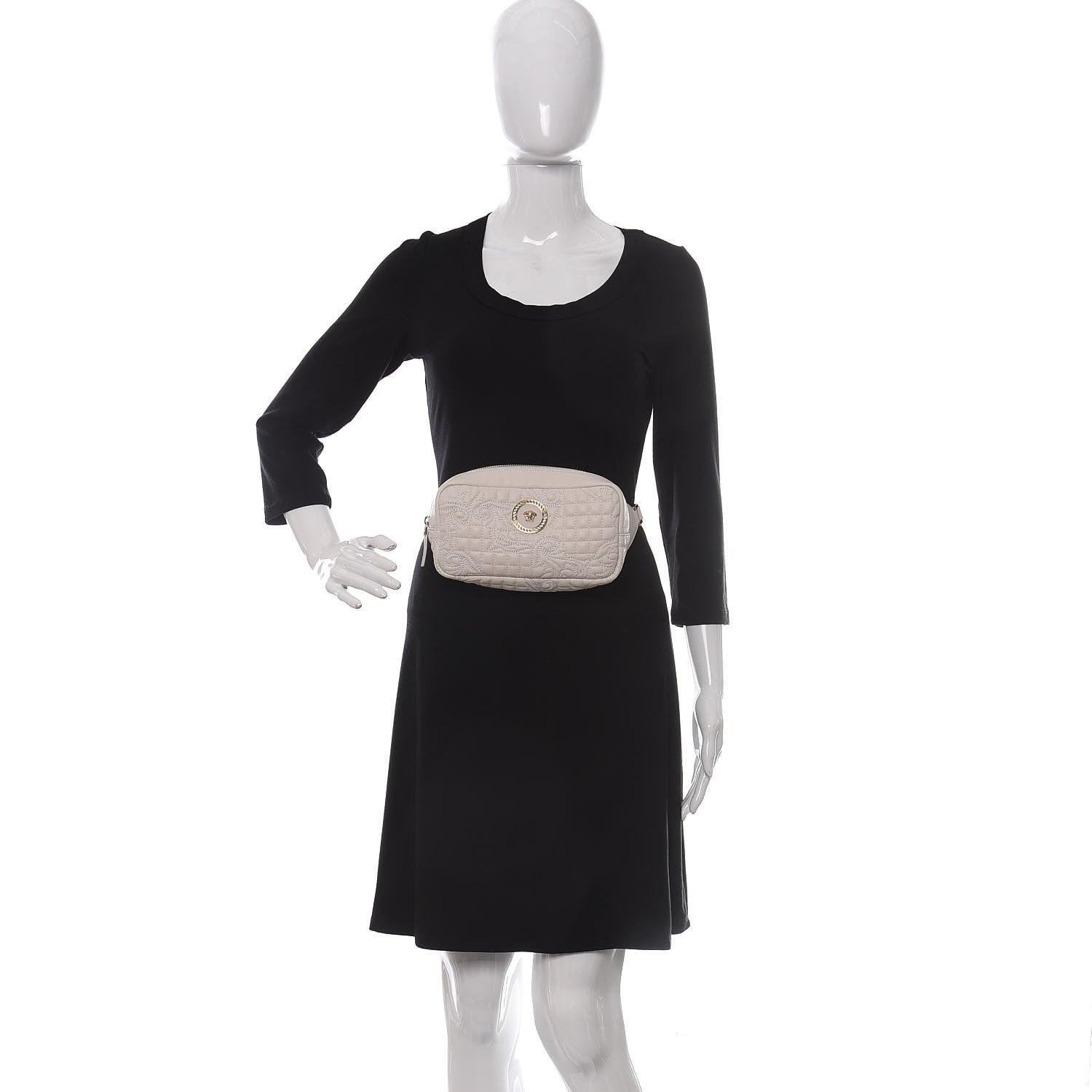 Versace Nappa Barocco Quilted Vanitas Medea Belt Bag White 2 of 9