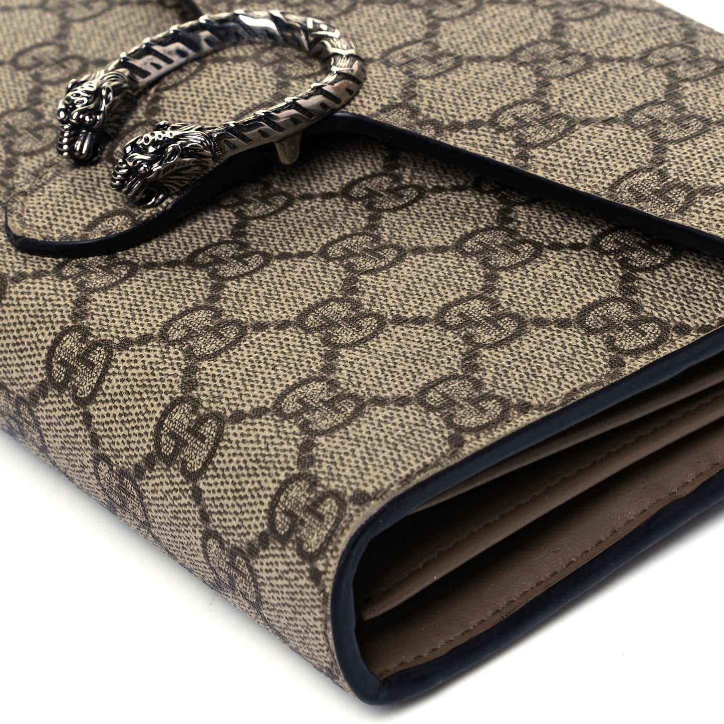 GG Supreme Monogram Mini Dionysus Chain Wallet Beige Taupe