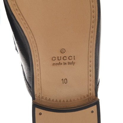 Gucci Goatskin Mens Horsebit Slippers 10 Black 6 of 9