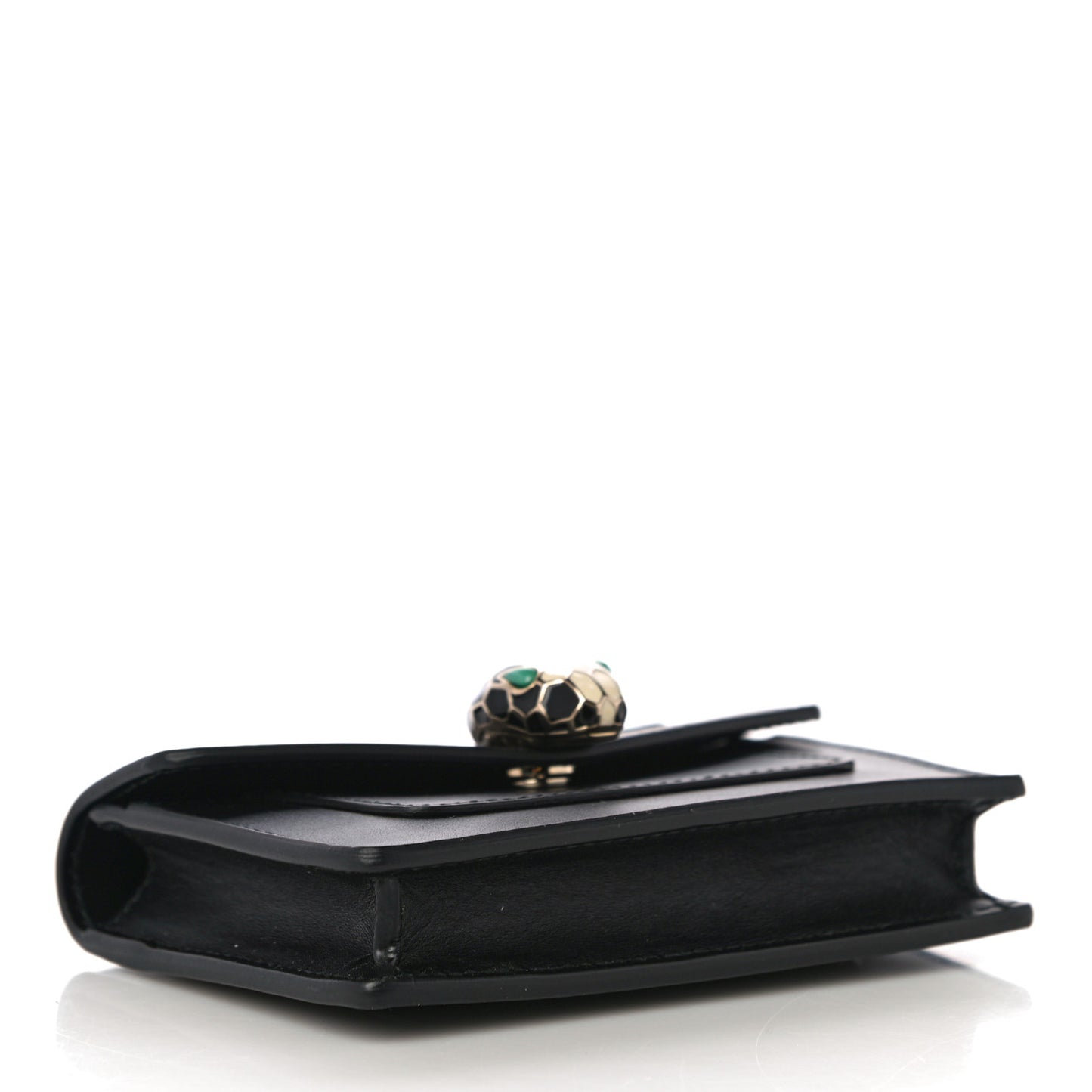 Calfskin Serpenti Forever Purse Card Holder Black