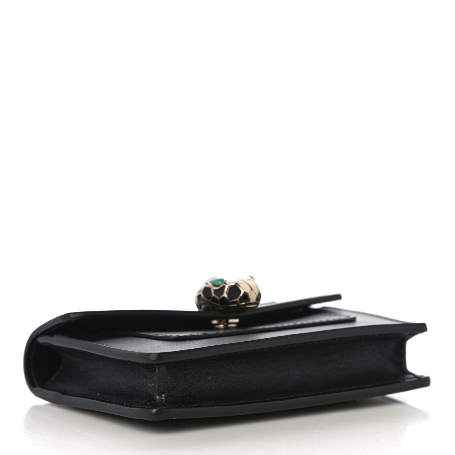 Bulgari Calfskin Serpenti Forever Purse Card Holder Black 5 of 13