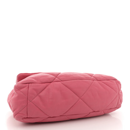 Chanel Lambskin Quilted Large Chanel 19 Flap Dark Pink 4 of 19