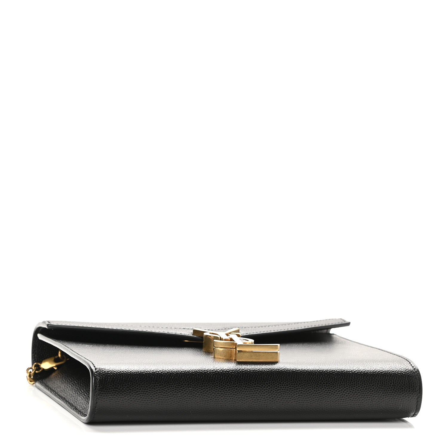 Saint Laurent Grain De Poudre Monogram Cassandra Chain Wallet Black 4 of 8
