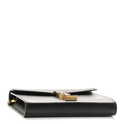 Saint Laurent Grain De Poudre Monogram Cassandra Chain Wallet Black 4 of 8