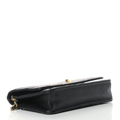 Chanel Lambskin Quilted CC Pearl Crush Wallet on Chain WOC Black 3 of 11