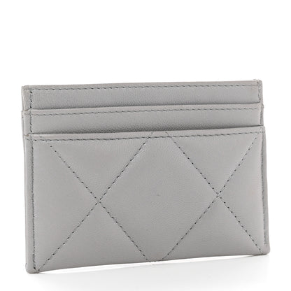 Chanel Lambskin Quilted Chanel 19 Card Holder Grey 3 of 9