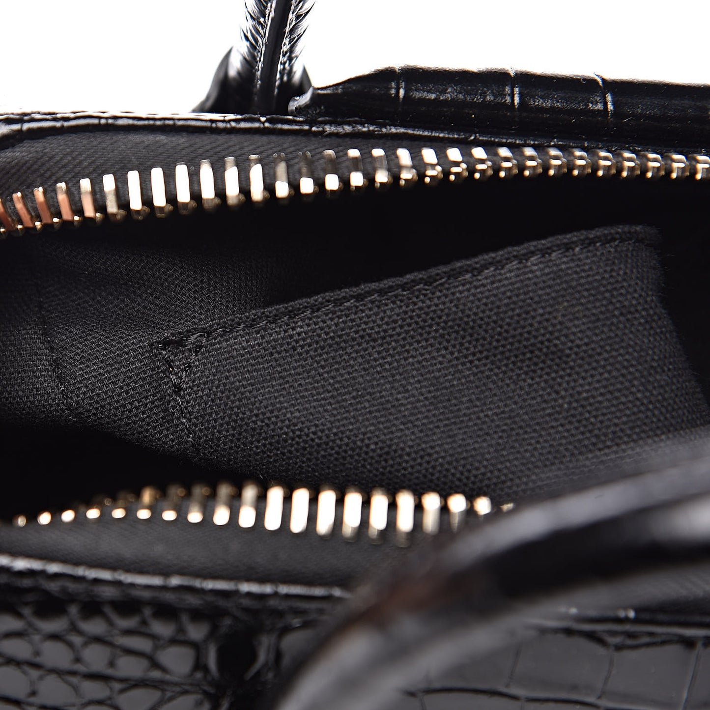 Calfskin Crocodile Embossed Small Antigona Black