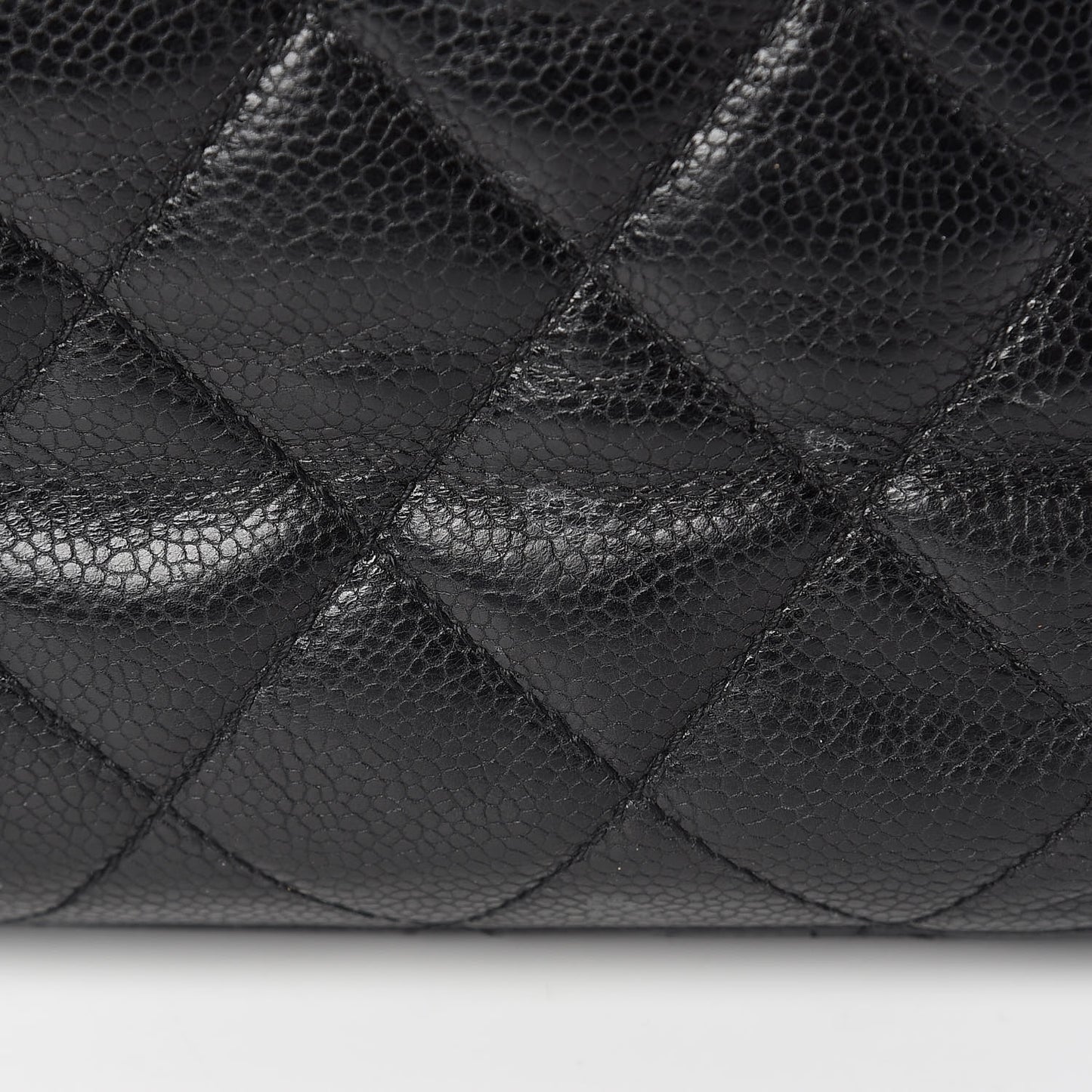 Caviar Quilted Flap Shoulder Bag Black