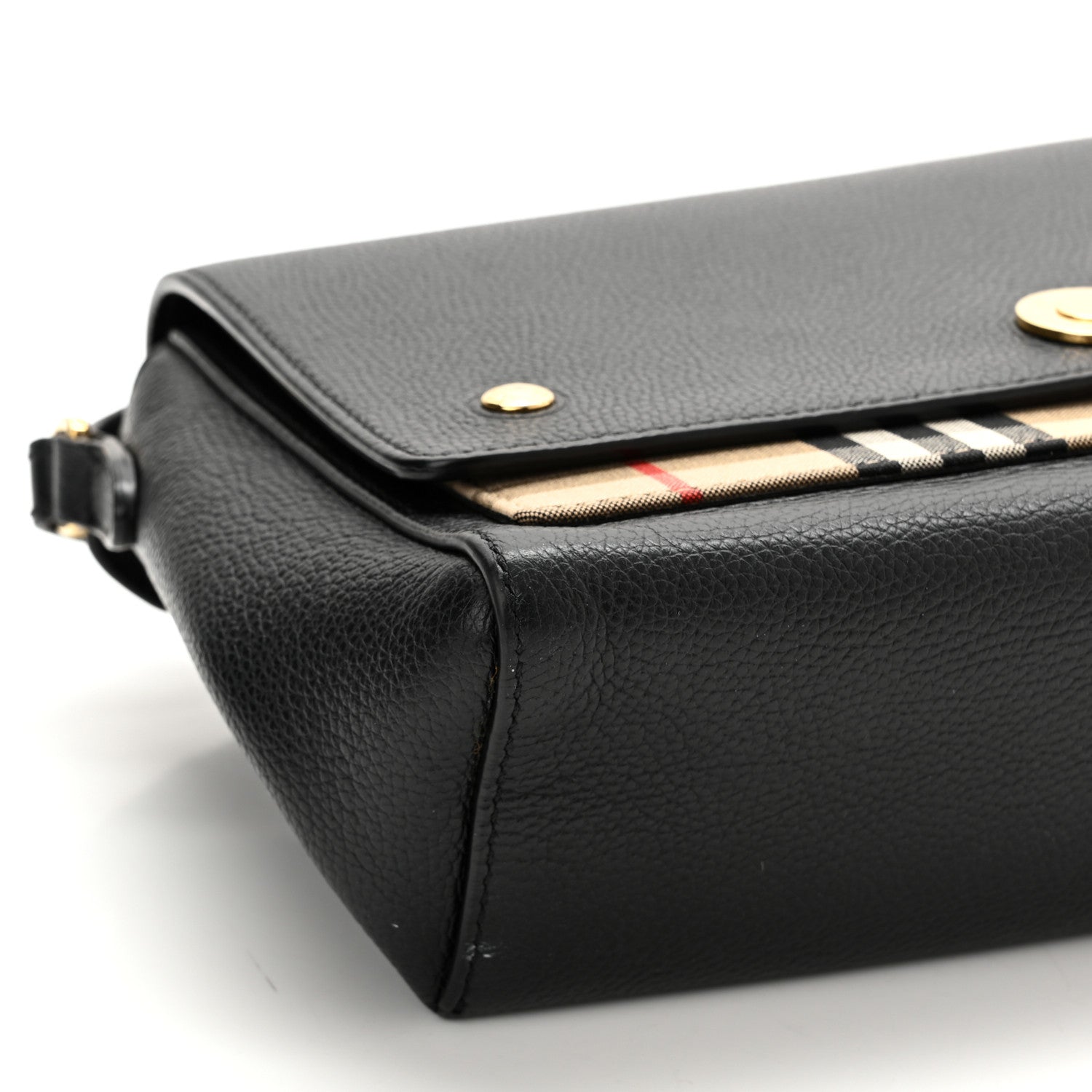 Burberry Grainy Calfskin Vintage Check Note Crossbody Bag Black 8 of 15