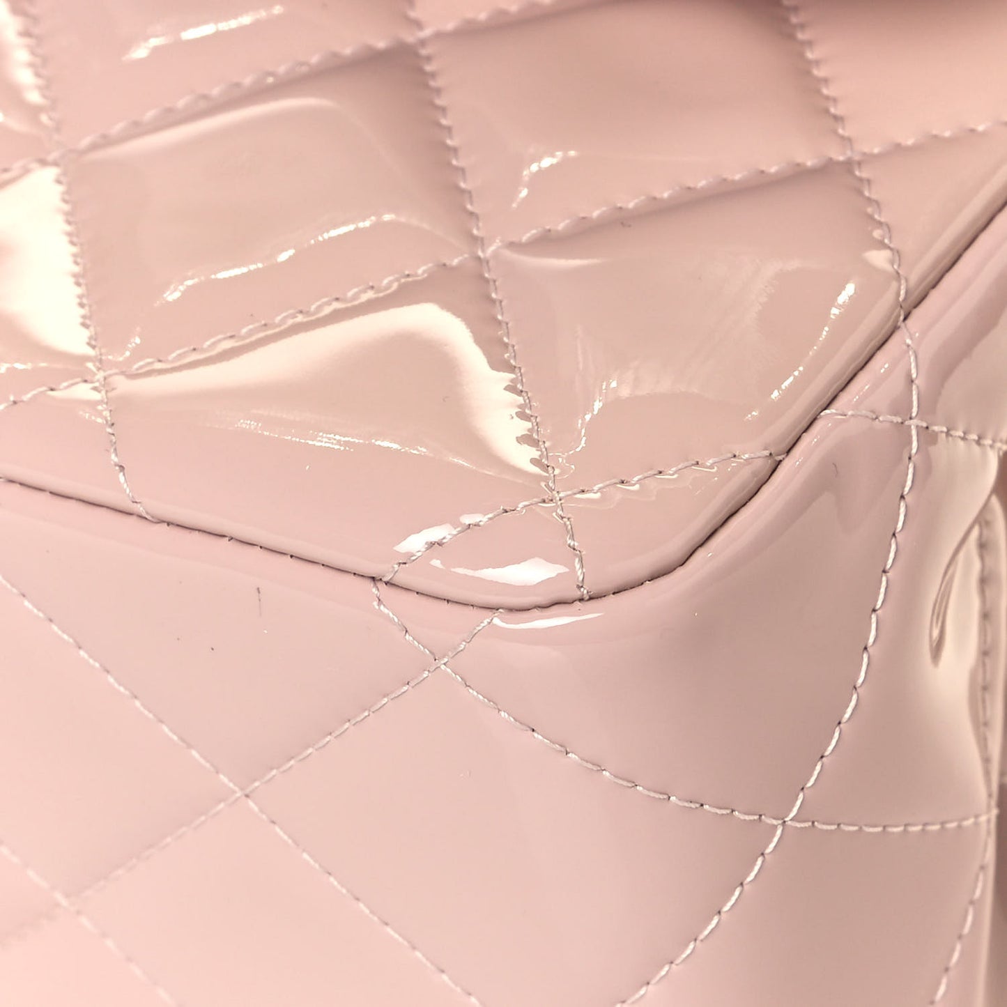 Patent Quilted Jumbo Double Flap Light Pink