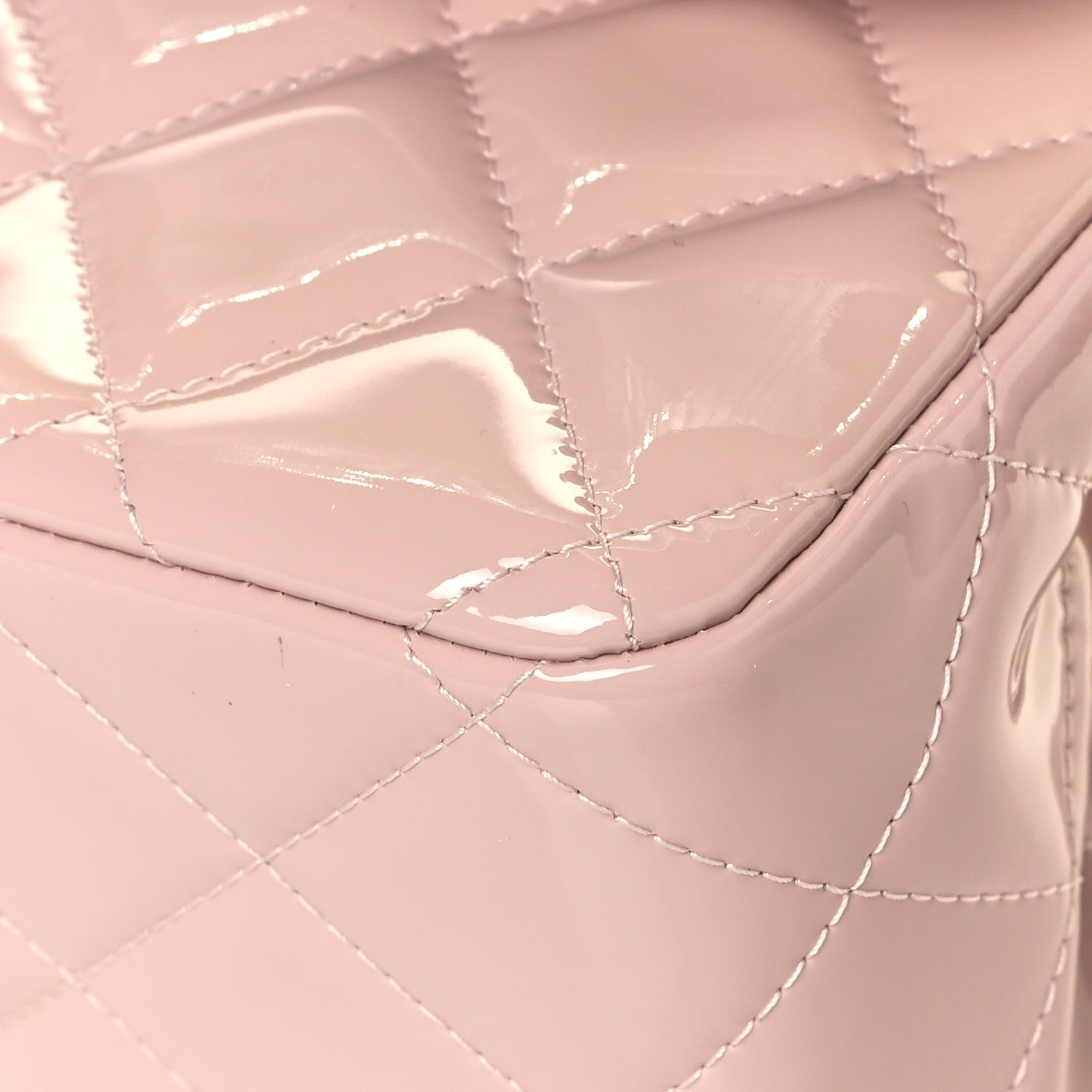 Chanel Patent Quilted Jumbo Double Flap Light Pink 9 of 11