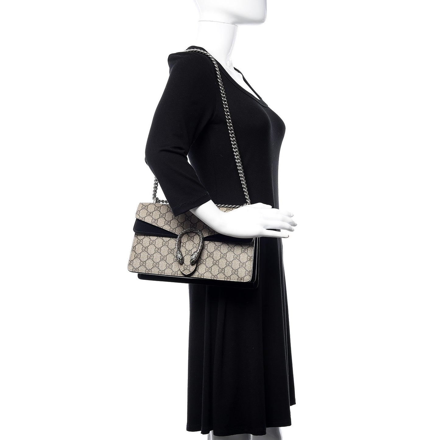 GG Supreme Monogram Small Dionysus Shoulder Bag Black