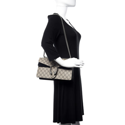 Gucci GG Supreme Monogram Small Dionysus Shoulder Bag Black 2 of 14