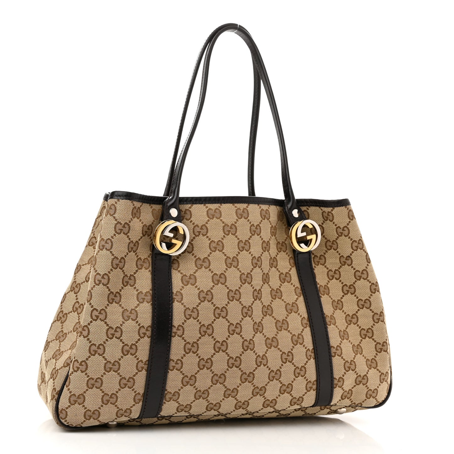 Monogram Medium Twins Tote Dark Brown