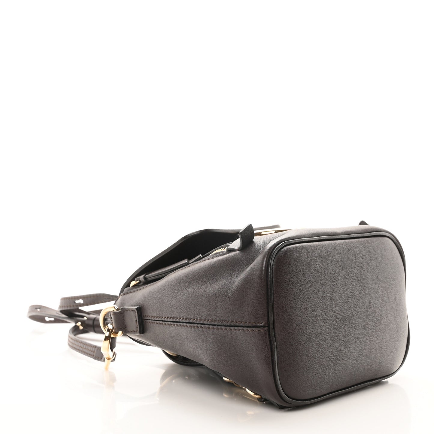 Suede Calfskin Mini Faye Backpack Carbon Brown