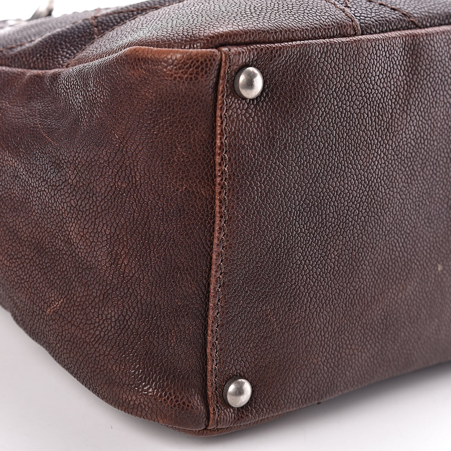 Distressed Caviar Outdoor Ligne Tote Brown
