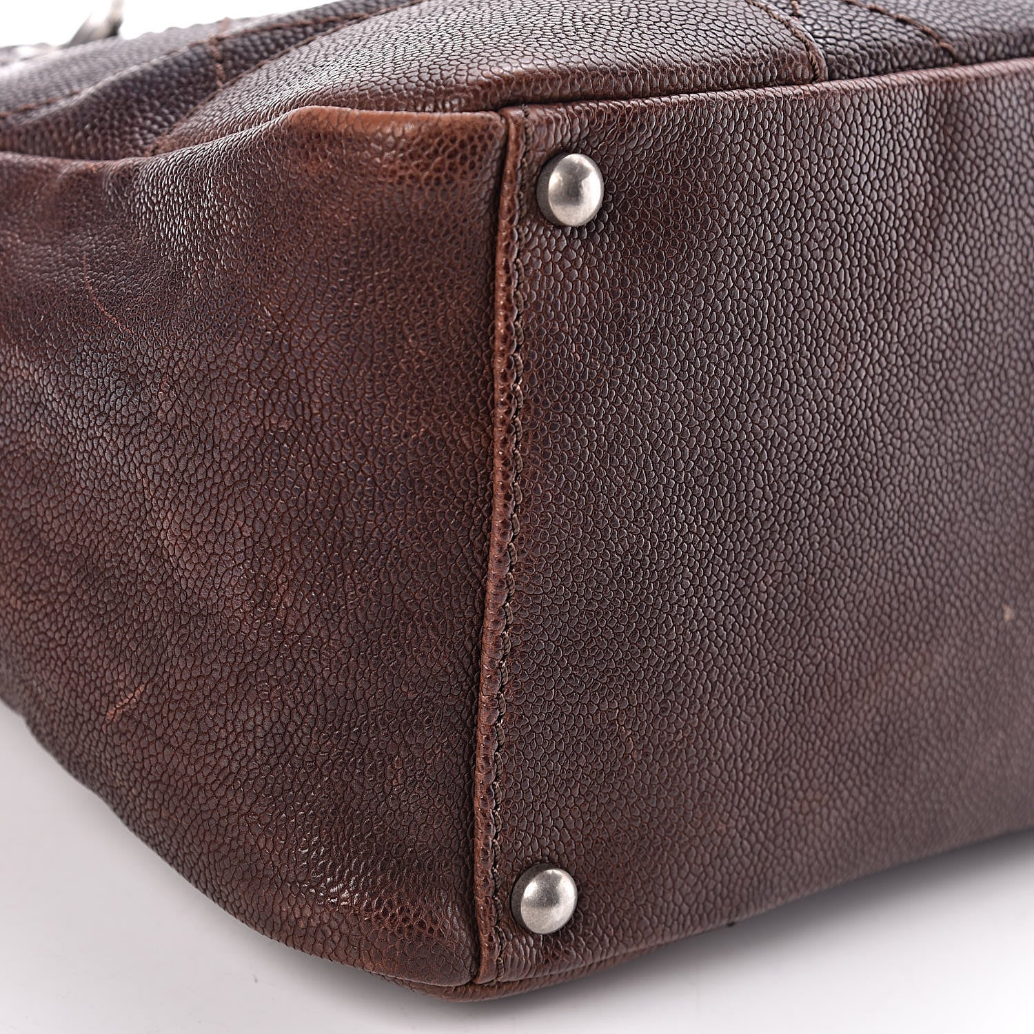 Chanel Distressed Caviar Outdoor Ligne Tote Brown 8 of 17