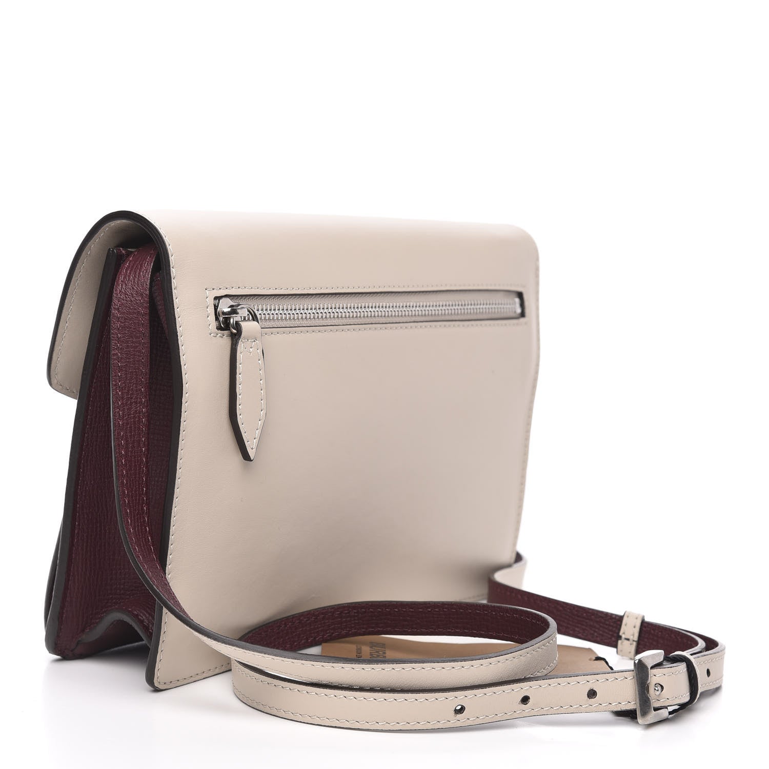 Burberry Derby Calfskin Bi-Color Small Macken Crossbody Bag Mahogany Red Limestone 3 of 9