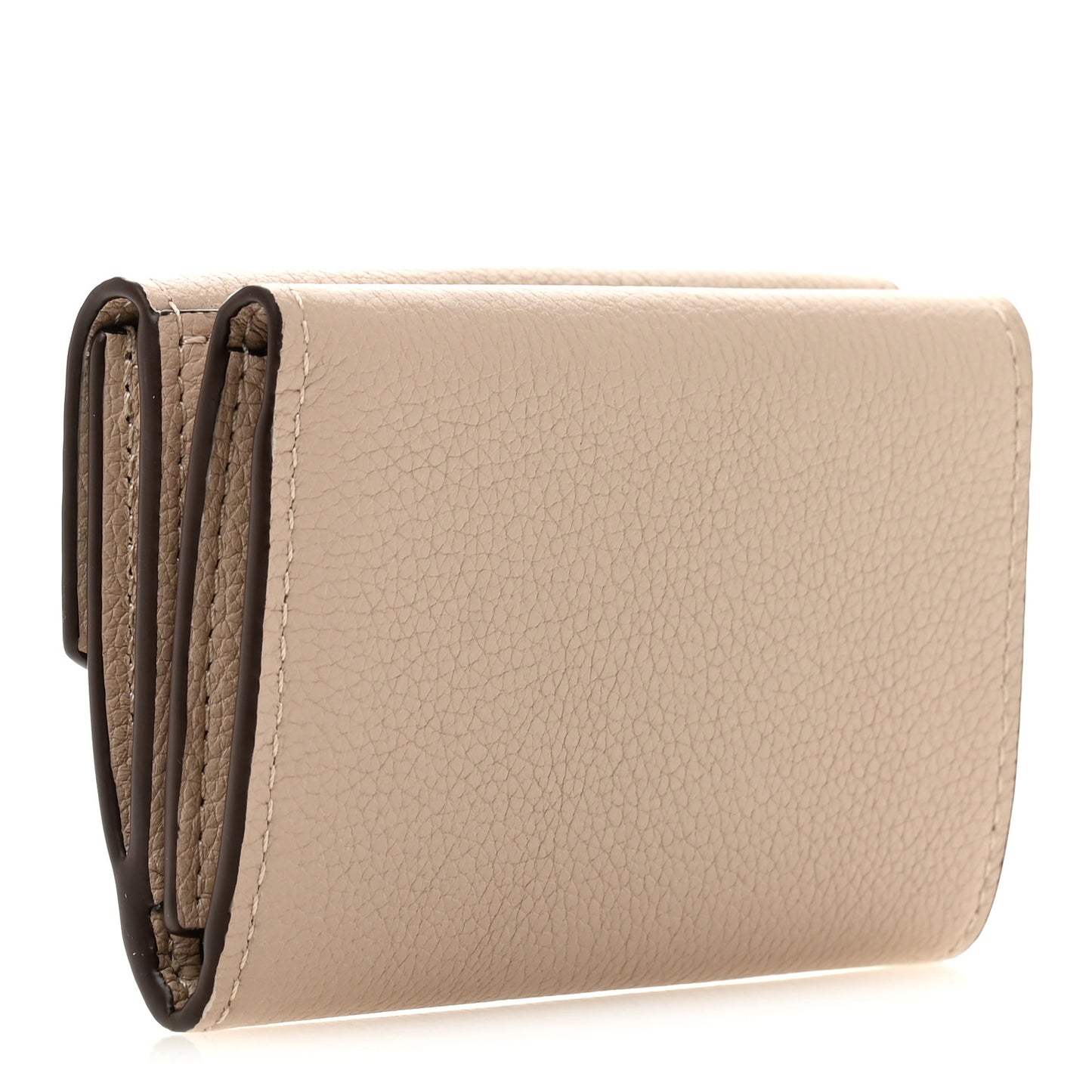 Calfskin Lockmini Wallet Greige