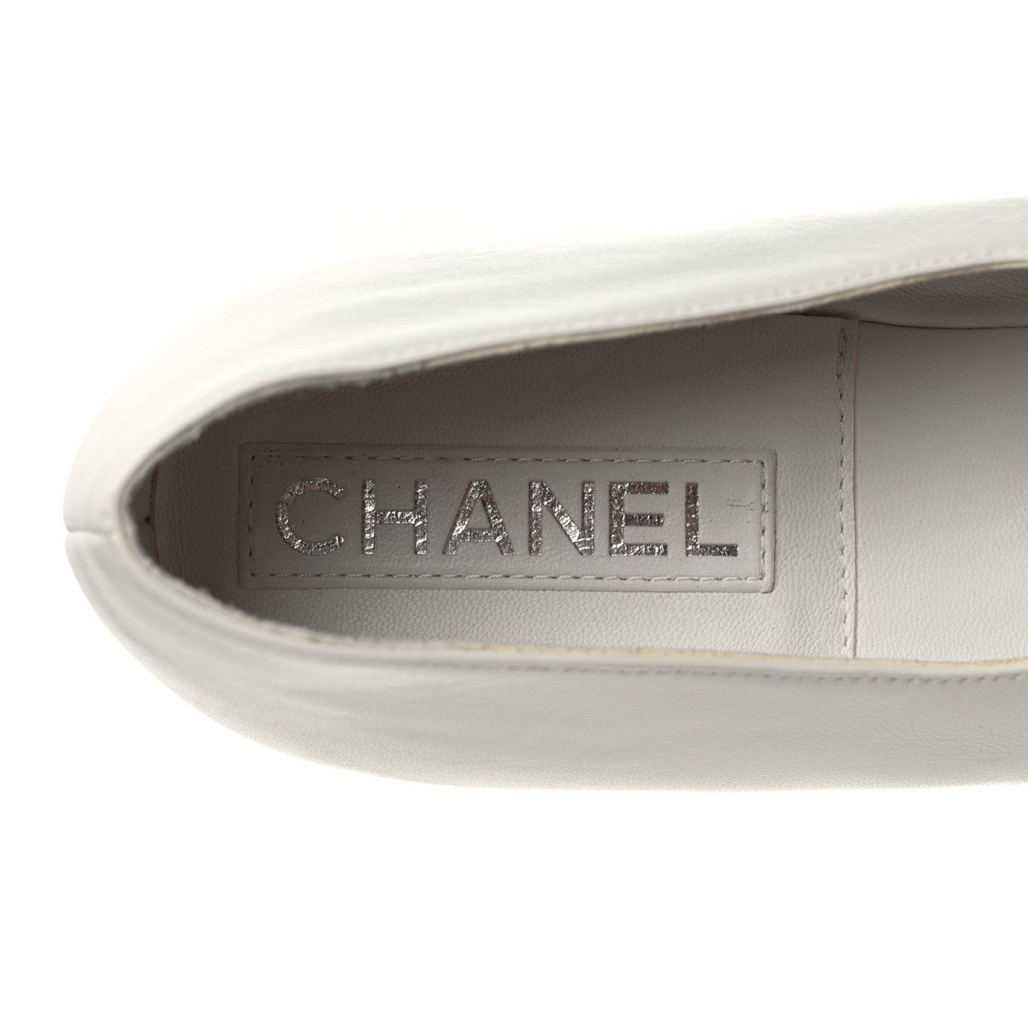 Chanel Lambskin Mary Jane Flats 40 White Black 7 of 9