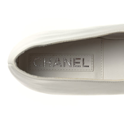 Chanel Lambskin Mary Jane Flats 40 White Black 7 of 9