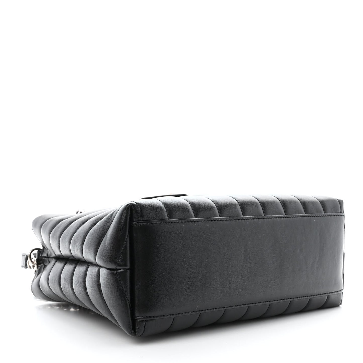 Calfskin Y Quilted Monogram Small Loulou Shopper Black