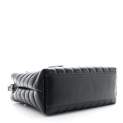 Saint Laurent Calfskin Y Quilted Monogram Small Loulou Shopper Black 4 of 11