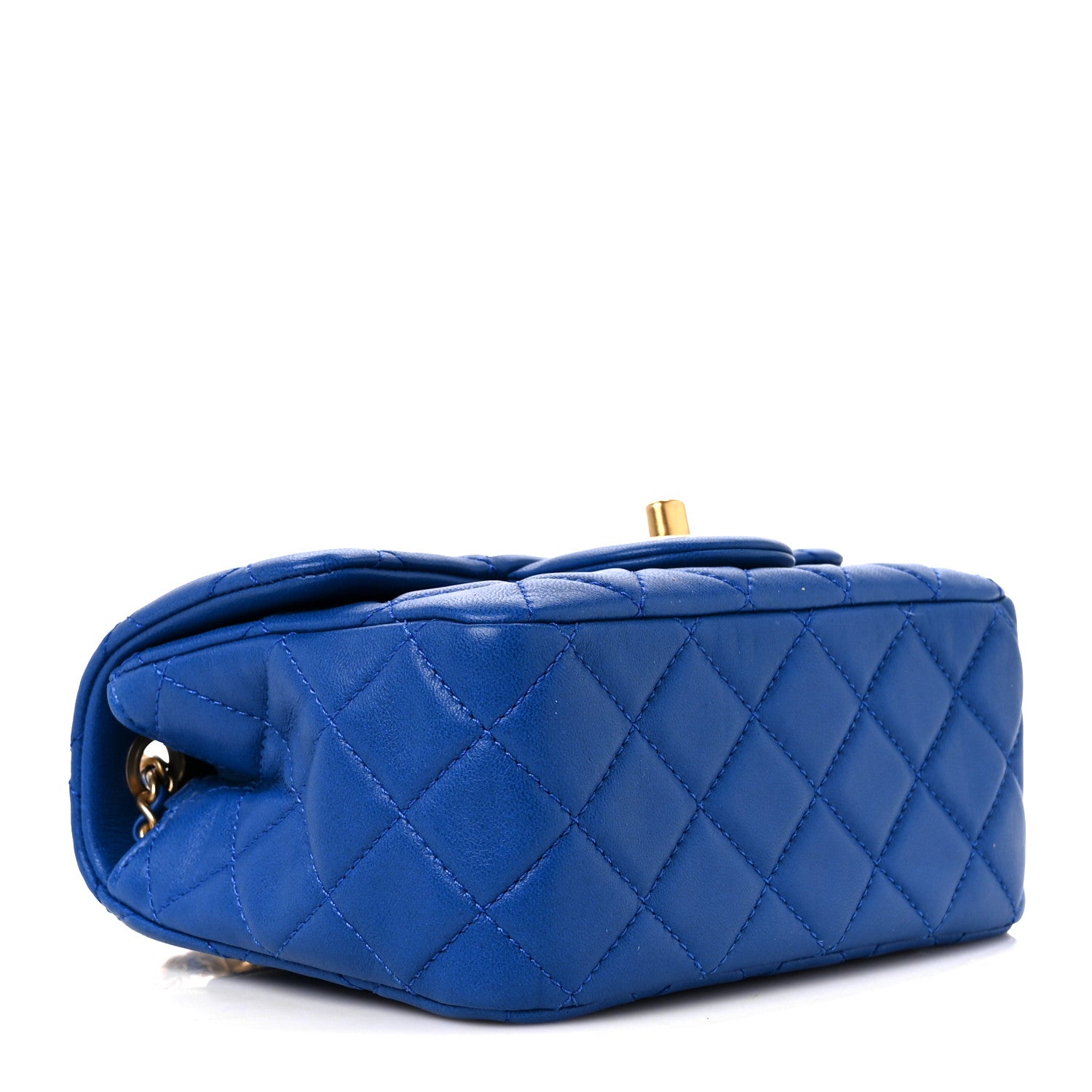 Chanel Lambskin Quilted Pearl Crush Mini Rectangular Flap Blue 4 of 11