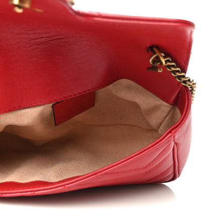 Gucci Calfskin Matelasse Super Mini GG Marmont Shoulder Bag Hibiscus Red 5 of 19