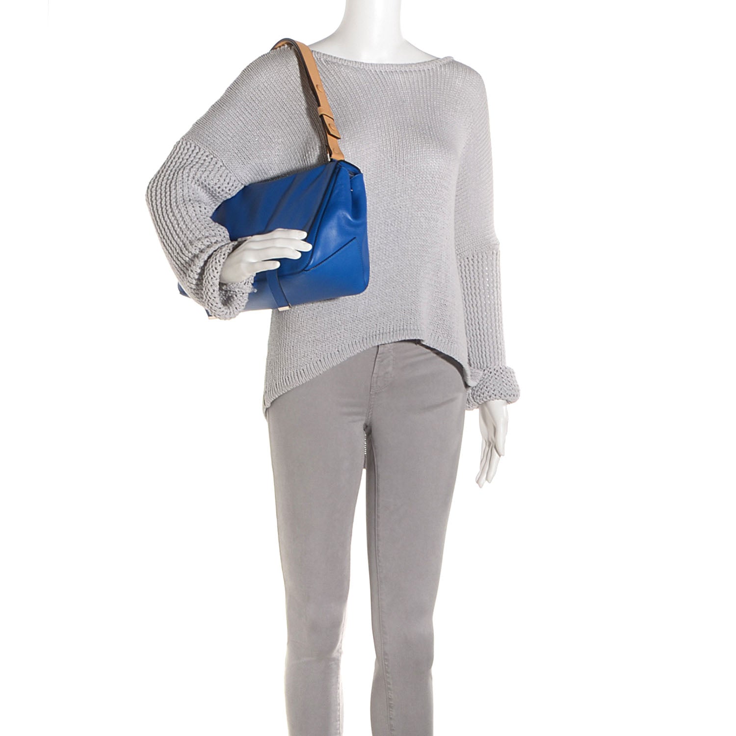 Proenza Schouler Leather Double Sided PS Courier Bag Blue Honey 2 of 8
